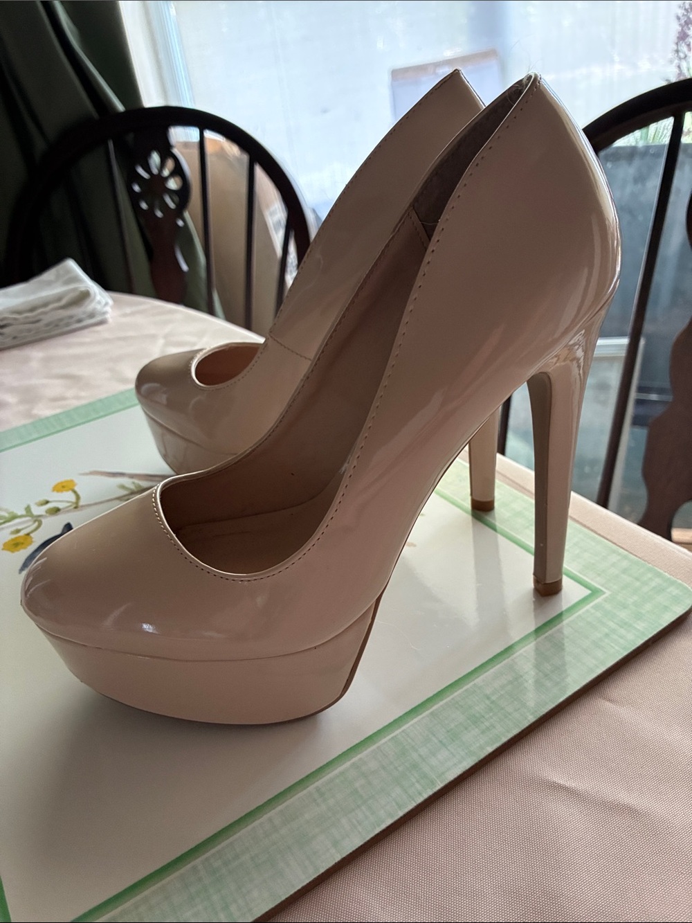 Patent Nude High Heels